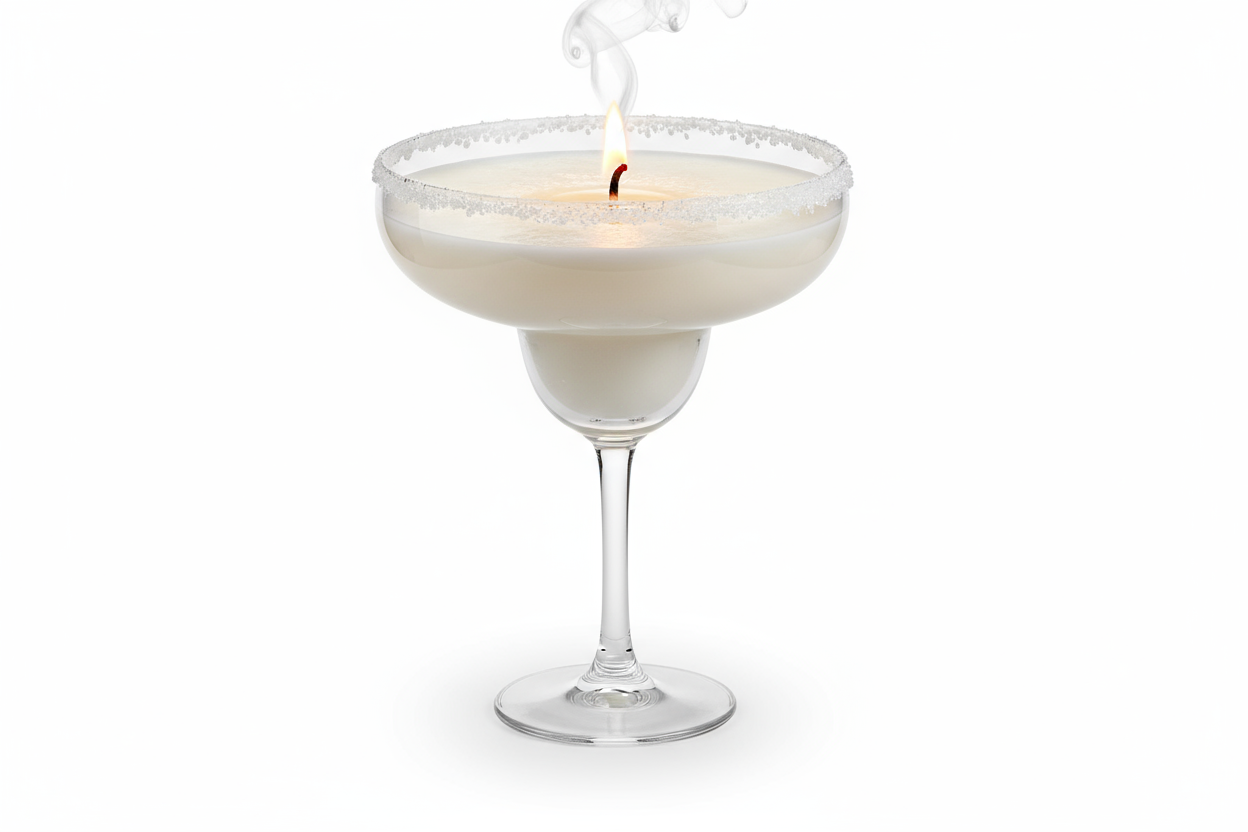 make an image of a margarita glass made into a candle
